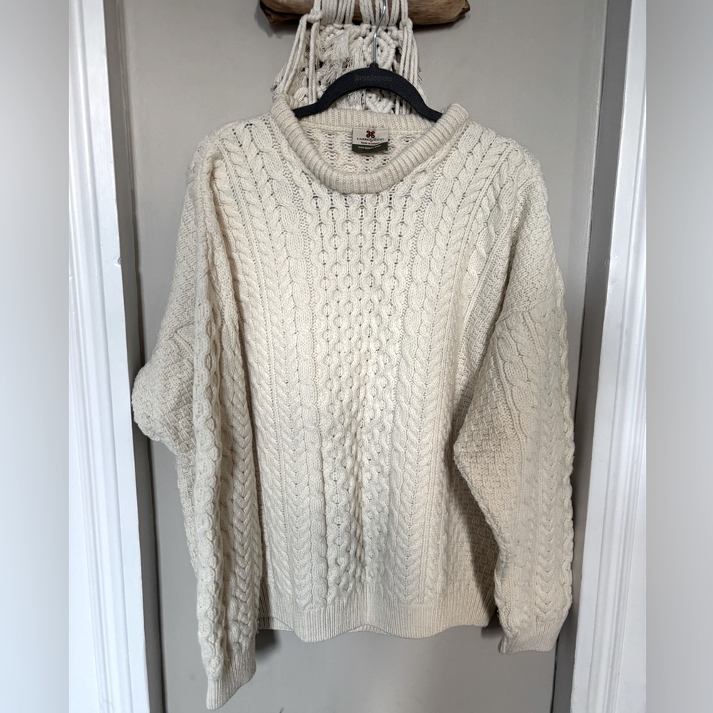 Classic Cream Irish Knit Men’s wool Sweater